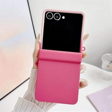 Imagem de Capa protetora de luxo com cor fosca e anticolisão para Samsung Galaxy Z Flip 6 5 4 3, cor gradiente, dobradiça rígida, rosa, para Samsung Galaxy Z Flip6