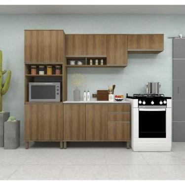 Imagem de Cozinha Modulada Compacta 4 Peças Com Tampo E Espaço Para Avelã/avelã 