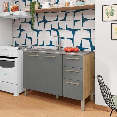 Imagem de Balcão 120cm (Sem Tampo) 3 Portas 2 Gavetas Versalhes - SSX Multicoisa