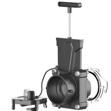 Imagem de DUMPMAN Válvula de porta de esgoto para trailer, com adaptador transparente e tampa à prova de vazamento, encaixe de baioneta torcida, adequada para tubo de drenagem de 7,6 cm