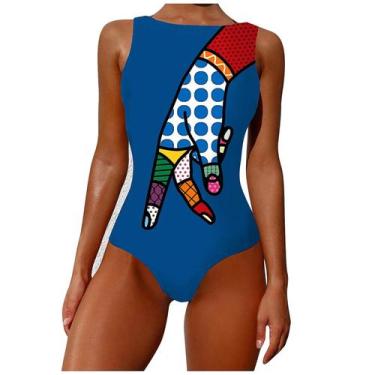 Imagem de Moda feminina graffiti impressão abstrata sexy gola alta sem encosto s