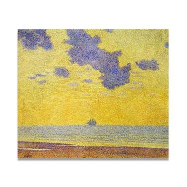 Imagem de Big CloudsThéo van Rysselberghe: Impressão em tela neoimpressionista belga chave 50 x 60 cm sem moldura