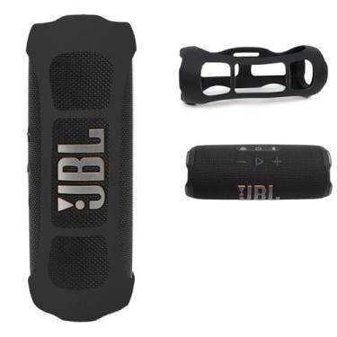 Imagem de GETGEAR Capa de silicone para JBL Flip 7 – Alto-falante portátil à prova d'água e à prova de quedas, capa de design personalizado, solução de proteção portátil, melhor combinação em forma e cor (preto