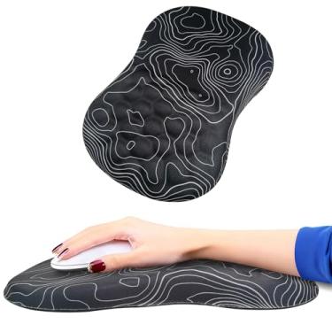 Imagem de llsxi Mouse pad ergonômico com ângulo de inclinação de 8 graus, mouse pad de descanso de pulso para alívio da dor, tapete de mouse confortável para computador, laptop, escritório e casa, mapa