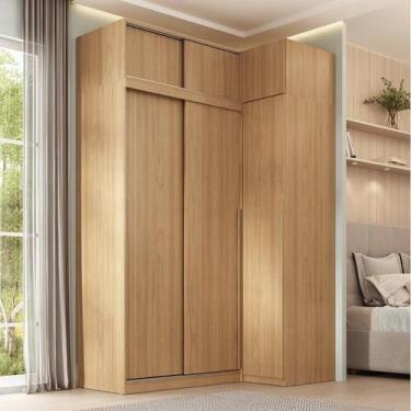 Imagem de Guarda-roupa Modular de Canto 4 Peças 6 Portas com 4 Portas de Correr 
