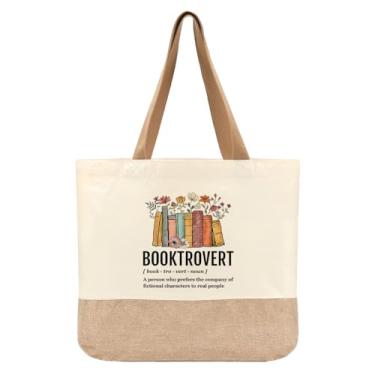 Imagem de Presentes para amantes de livros, sacola de livros, presentes para mulheres, leitoras, bibliotecárias, amigas, irmãs, mãe, sacola reutilizável para compras escolares, aniversário, Natal, Ação de