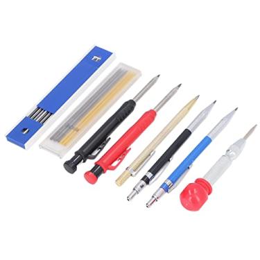 Imagem de Generic Conjunto de Lápis de Carpinteiro Sólido, Kit de Marcação de Carpinteiro Scriber Gravação Fácil e Prática Com Centro de Recarga Scriber de Carboneto de Punção para Construção
