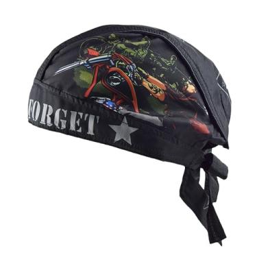 Imagem de Capacete de motocicleta, balaclava, retrô, masculino, verão, motocicleta, caveira, bonés esportivos, faixa de cabeça para corrida, ciclismo, bandana, Vermelho, Tamanho �nica