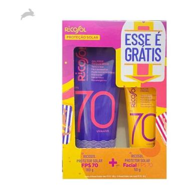 Imagem de Protetor Solar Kit Ricosol Fps 70 Corporal 180g + Facial 50g