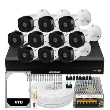 Imagem de Kit 10 Câmeras Segurança Intelbras Vhl 1220 Full 20m Dvr 16 Canais 6tb