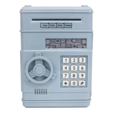 Imagem de Cofre Eletrônico Digital Infantil Puxa Nota Azul Claro Xr011
