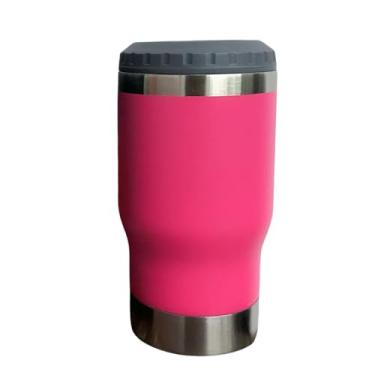 Imagem de Copo Térmico Porta Long Neck e Lata Inox 2 em 1 com Isolamento a Vácuo 420ml Parede Dupla (Pink)