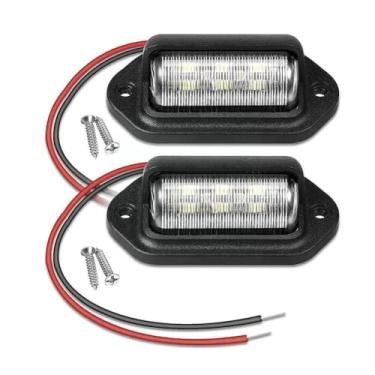 Imagem de 02 Luz Placa 6 Leds 12v 24v Universal Caretinha Caminhão Klx