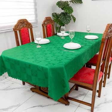 Imagem de Toalha De Mesa Natalina 3,50mx1,40m Jacquard 10 Lugares Natal (Verde)