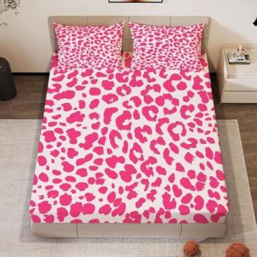 Imagem de Lençol De Baixo Com Estampa De Leopardo, Lençóis De Cama 3d Com Estampa De Leopardo Bolso Profundo 12 Polegadas Lençol De Cama De Microfibra Aconchega, Leopard Print, super king/180 x 200