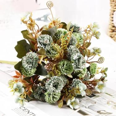 Imagem de Decoração de casa com flores artificiais, decoração de flores rosas, planta de quarto, flor artificial, flor falsa, decoração de casamento, presente (verde)