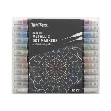 Imagem de Brea Reese: Marcadores de ponta dupla - metálicos 12 quilates - 24 cores, qualidade profissional, tinta à base de água, materiais de arte para adultos, artesanato DIY e scrapbooking