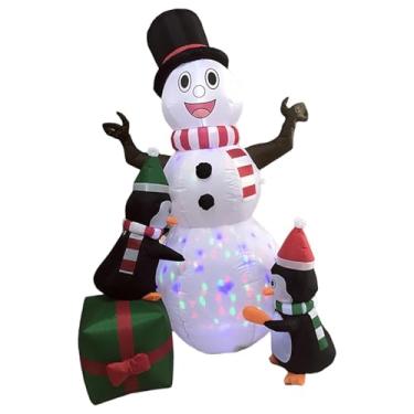 Imagem de predolo Enfeite de pinguim boneco de neve inflável de Natal, adereços, figuras infláveis, com decoração de Natal leve para jardim doméstico