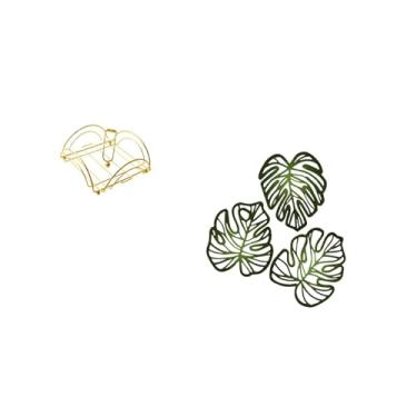 Imagem de Fenteer Porta-guardanapos Criativo com Folhas de Palmeira para Armazenamento de Mesa com Braço Pesado, Dispensador Plano, Ornamento de Madeira, Arte de Parede