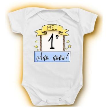 Imagem de Body Para Bebê Meu 1 Primeiro Ano Novo Menina Menino Chegada - Borizin