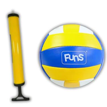 Imagem de Bola Vôlei Oficial Profissional Quadra Praia PVC Kit Bomba Ar Agulha Inflar Esportes Futebol Basquete
