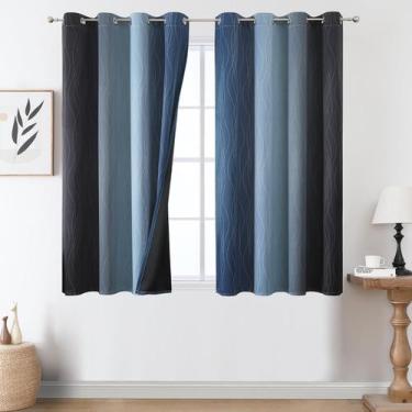Imagem de Cortinas Estelar Textiler Ombre Blackout Azul Marinho 140x137cm