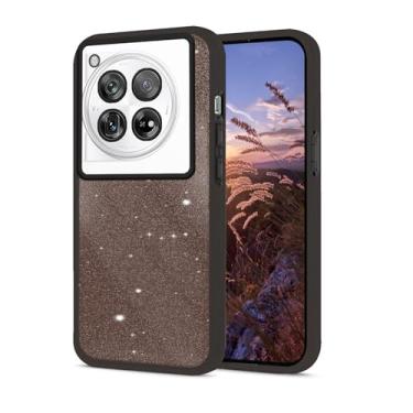 Imagem de Anlalish Compatível com OnePlus 12R Capa de telefone com glitter OnePlus 12R revestimento de silicone Fundas acessórios de proteção para câmera capa à prova de choque (preto)