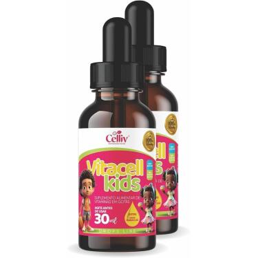Imagem de Kit 2 Vitacell Kids Vit Complexo B (B1, B2, B3, B5, B6, B9 e B12) + Vit A, D, E e K 30ml Celliv-Unissex