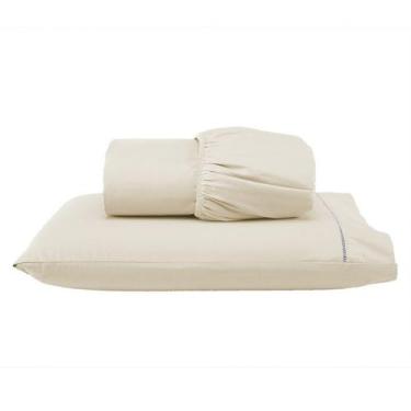 Imagem de Jogo De Lençol Solteiro 2 Peças 100% Algodão 400 Fios Toque Aveludado 