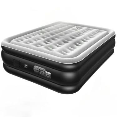 Imagem de ColchãO InfláVel Queen Com 2 Travesseiros | Inf EléTrico RáPido | DimensõEs 203x152x46cm | Conjunto Completo Para Visitas E Viagens