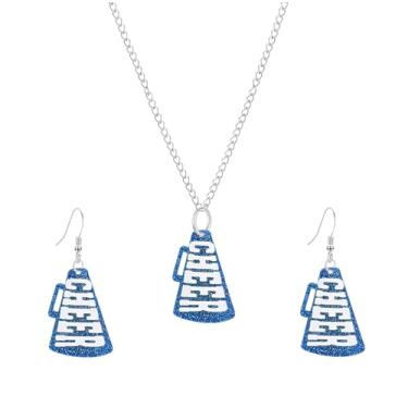 Imagem de Brincos de torcida para o dia de jogo, cheerleader megafone, berloque, colar, para mulheres, treinador, mãe, líder de torcida, presente de líder de torcida, acessórios para líderes de torcida, Medium