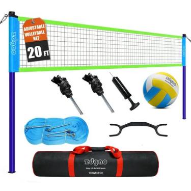 Imagem de Conjunto externo de rede de voleibol Zdgao de 6 m de altura ajustável