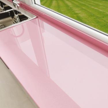 Imagem de Amiya Papel de parede rosa brilhante para contato com papel de parede autoadesivo para bancadas, móveis, armários, impermeável, removível, fácil de aplicar, envoltório decorativo de vinil 40,8 cm x