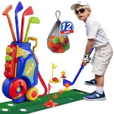 Imagem de Conjunto de golfe infantil HYES atualizado com 12 bolas, tapete de gol