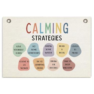 Imagem de Placa de canto calmante para pendurar - sala de aula de espaço seguro, escritório do conselheiro escolar, decoração de canto calmo para escritório de terapia escolar, afirmações positivas arte de