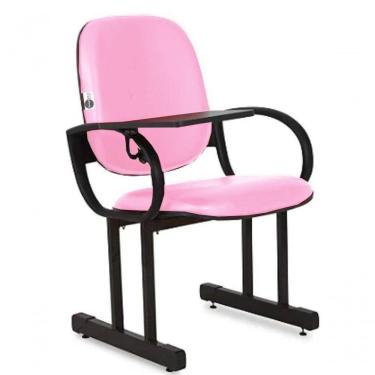 Imagem de 01 Cadeira Para Auditório Com Prancheta Linha Dallas Auditório Rosa
