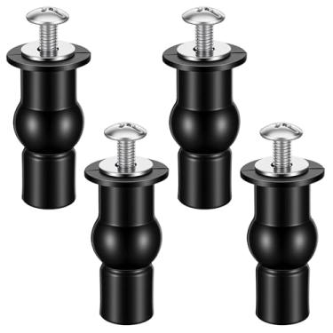Imagem de Kit de substituição de 4 parafusos de assento de vaso sanitário, parafusos de assento de vaso sanitário de aço inoxidável de 10 mm com porcas de borracha expansíveis, ferragens universais para