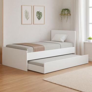 Imagem de Bicama Amanda Solteiro Branca Em Mdf Resistente Sofisticada