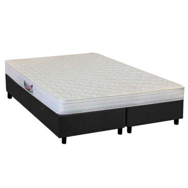 Imagem de Cama Box Queen: Colchão Anatômico Herval Ag65 Frontier + Base Crc Suede Gray(158x198)