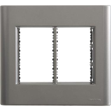 Imagem de Placa 6 Postos 4x4 Tramontina Giz Onix Metalizado Com Suporte