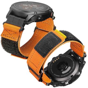 Imagem de DAVILANE Pulseira tática de couro de 26 mm para relógios de 51 mm, pulseira para Fenix 7X/6X/5X Pro, Epix Pro, Instinct 2X/3, Descent MK
