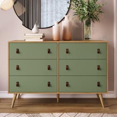 Imagem de Cômoda Genialflex Amber 6 Gavetas Savana-alecrim