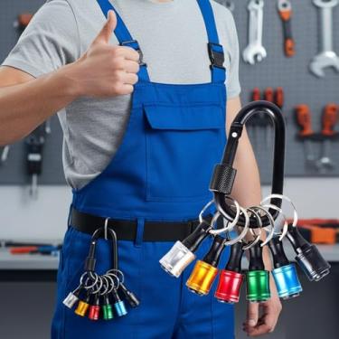 Imagem de Conjunto de extensão de soquete de liberação rápida de chave sextavada de 1/10.2 cm, adaptador de soquete de chaveiro de liga de alumínio com barra de extensão de chaveiro amarelo