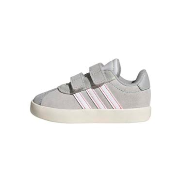 Imagem de adidas Tênis Baby VL Court 3.0, Cinza/Branco/Lime Burst, 17