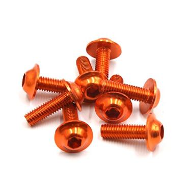Imagem de Generic 8 peças M6 x 20 mm laranja hexágono placas carenagem parafusos parafusos para motocicleta