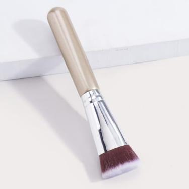 Imagem de 1 pincel de base de topo plano, adequado para base líquida, sem costura e não absorve pó (ouro prata)