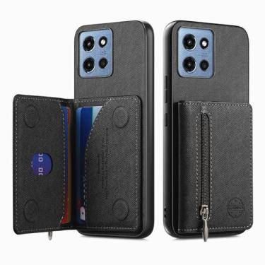 Imagem de Futanwei Capa carteira para Motorola Moto G Play 2026 | Capa para Moto G 2026 com suporte para cartão [2 compartimentos para cartão de crédito embutidos] [Fecho magnético oculto] - Capas protetoras