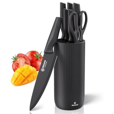 Imagem de Conjunto de facas, conjunto de facas de cozinha Brewin Conjunto de facas para cozinha, bloco de facas universal, conjunto de blocos de facas universais, essenciais para casa, lava-louças