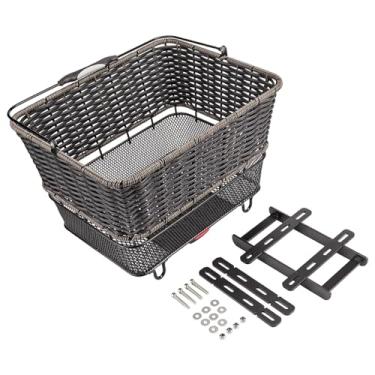 Imagem de Baoblaze Cesto traseiro de liberação rápida para bicicletas, 41,4 x 33,5 x 25,4 cm, para bicicletas de estrada. Acessório leve, versátil e com alça, Preto