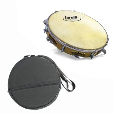 Imagem de Pandeiro 10'' Injetado Em Abs Pele Animal Com Capa Luxo - Torelli Musi